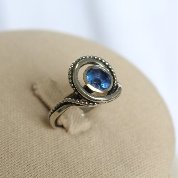 Or Paz PZ Israel Sterling Silver 925 Blue/Purple Fluorite Band Ring Size 8 - Picture 13 of 14